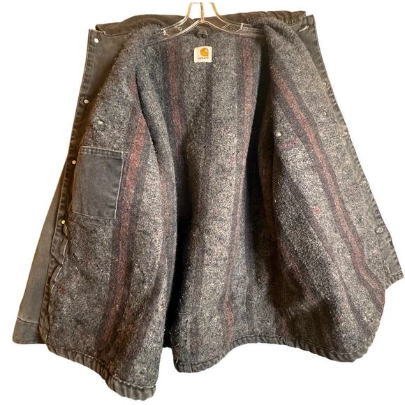 90s Vtg Carhartt C02 Blanket Lined Chore Coat Duck Canvas Workwear USA No Sz Tag - Picture 3 of 16